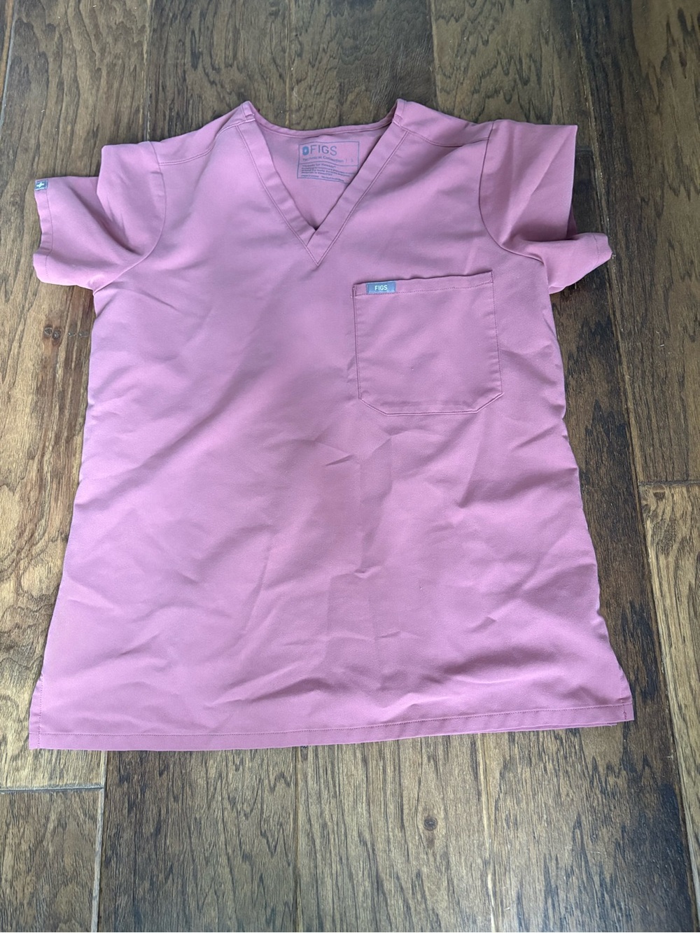 FIGS Dusty Rose V-Neck Scrub Top